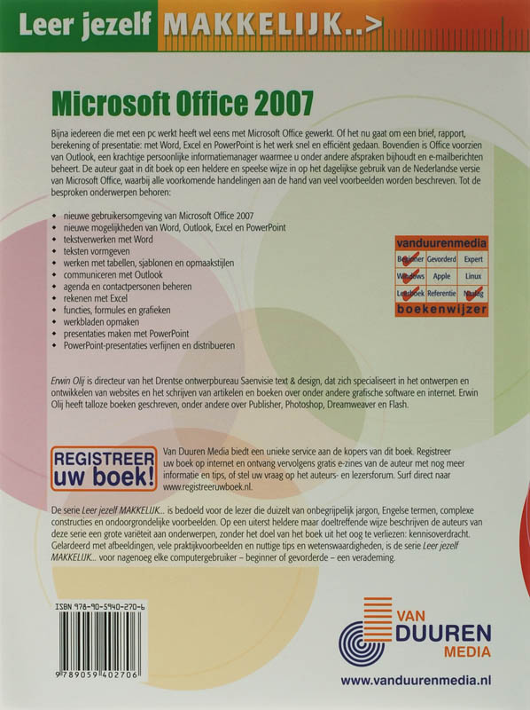 Achterkant van Leer jezelf MAKKELIJK Microsoft Office 2007