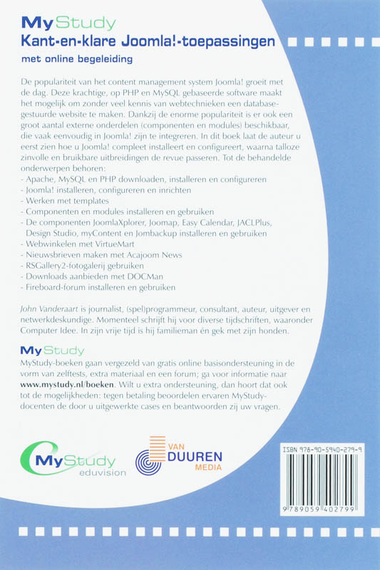 Achterkant van MyStudy kant-en-klare Joomla! toepassingen