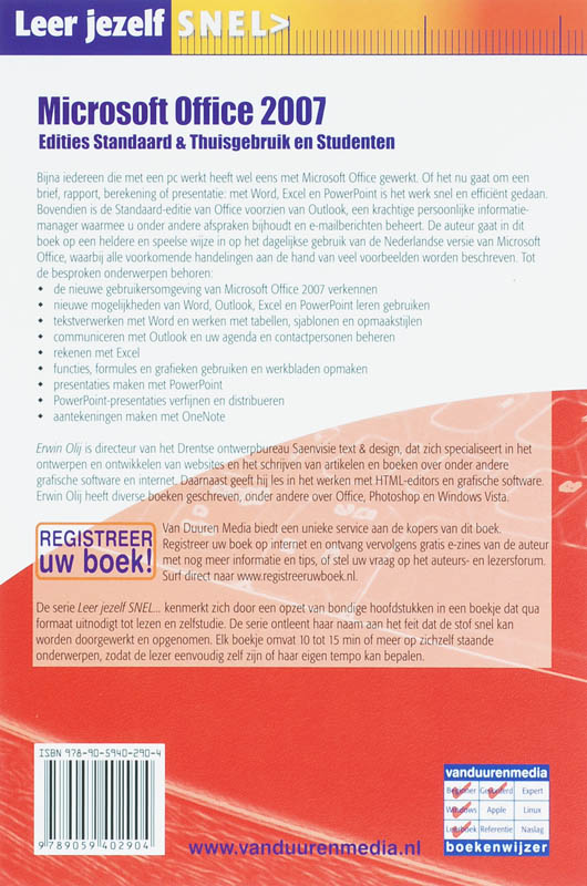 Achterkant van Leer jezelf Snel Microsoft Office 2007 NL