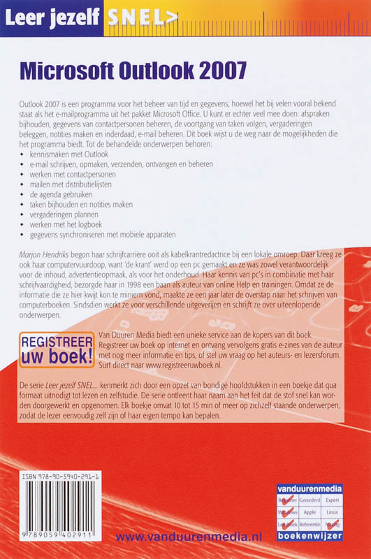 Achterkant van Microsoft Outlook 2007