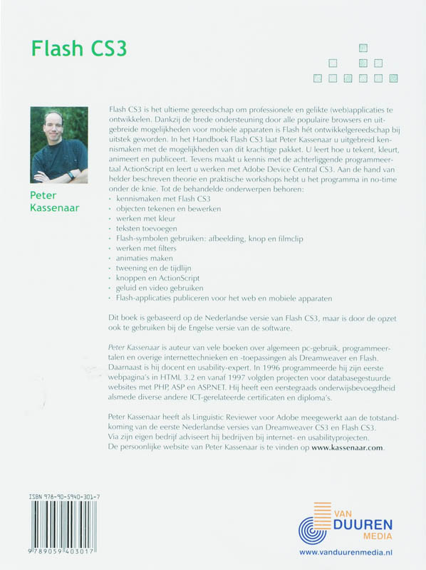 Achterkant van Handboek Adobe Flash CS3
