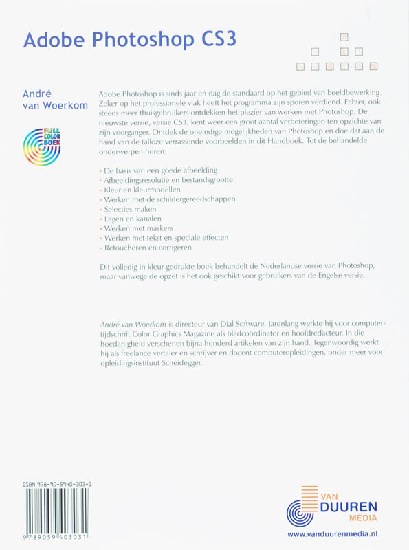 Achterkant van Handboek Adobe Photoshop CS3 NL