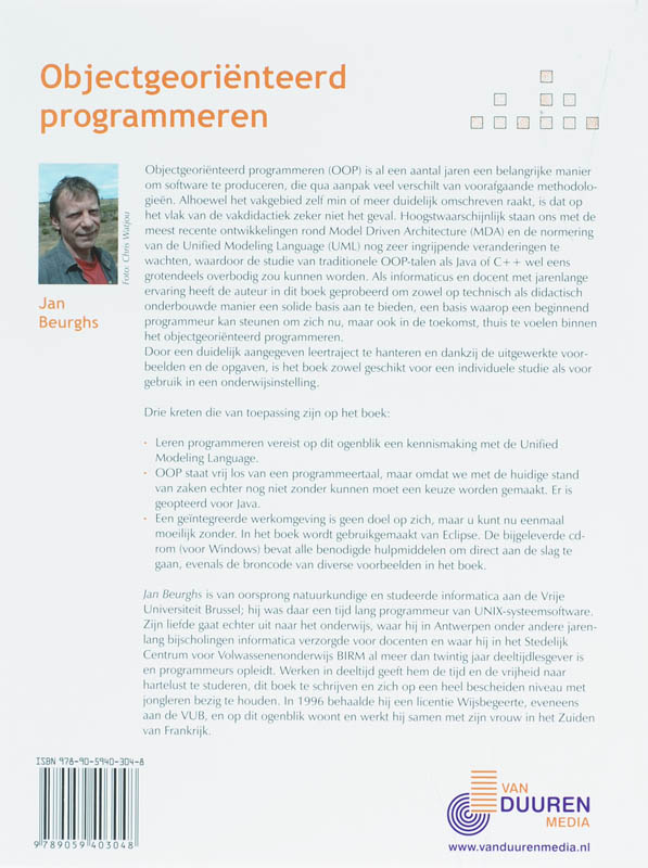 Achterkant van Handboek objectgeorienteerd programmeren