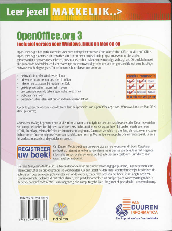 Achterkant van OpenOffice.org 3