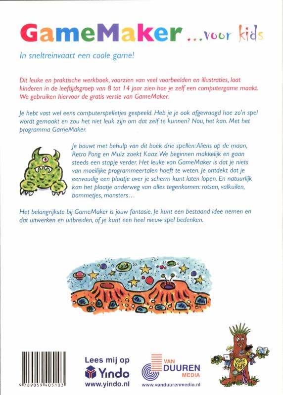 Achterkant van GameMaker for kids