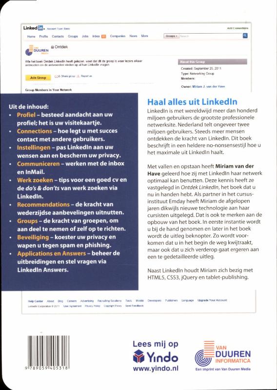 Achterkant van Ontdek LinkedIn