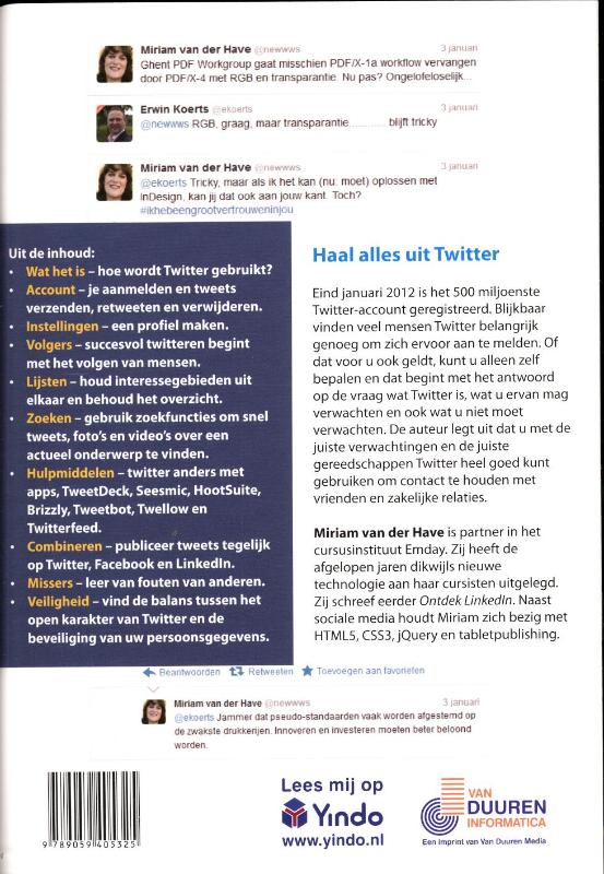 Achterkant van Ontdek Twitter