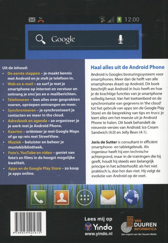 Achterkant van Ontdek de Android phone