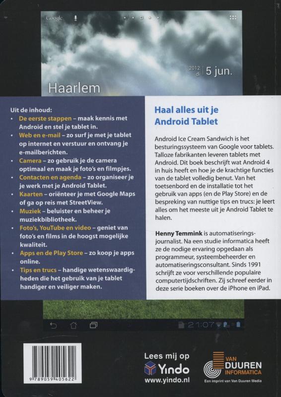 Achterkant van Ontdek de Android tablet