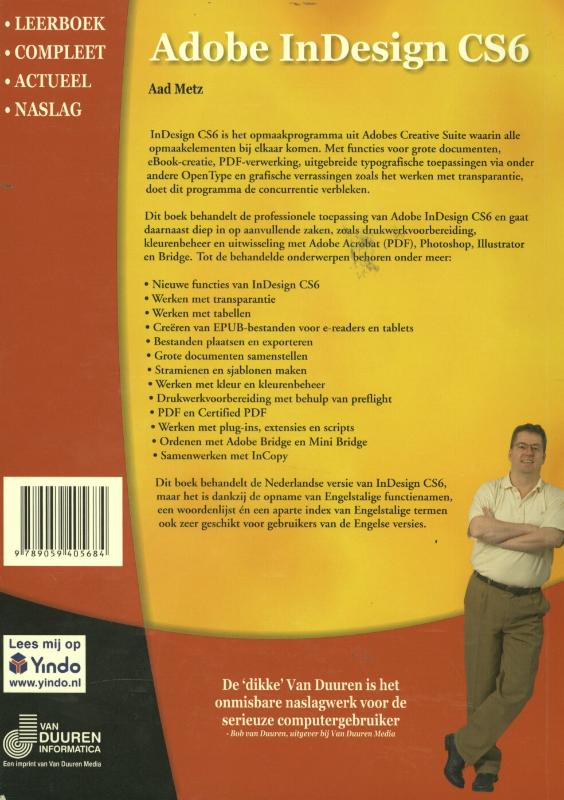 Achterkant van Adobe indesign cs6