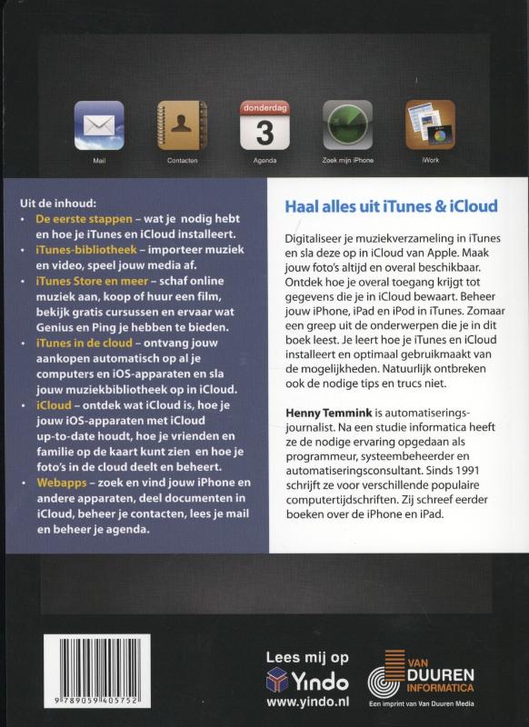 Achterkant van Ontdek iTunes en iCloud