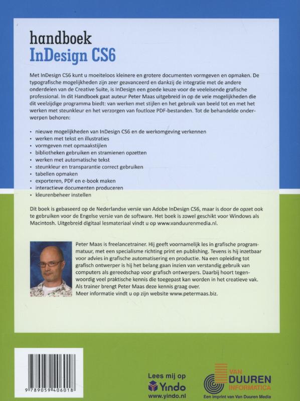 Achterkant van Handboek InDesign CS6