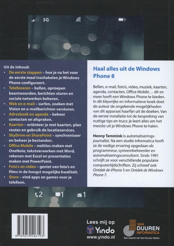 Achterkant van Ontdek de Windows Phone 8