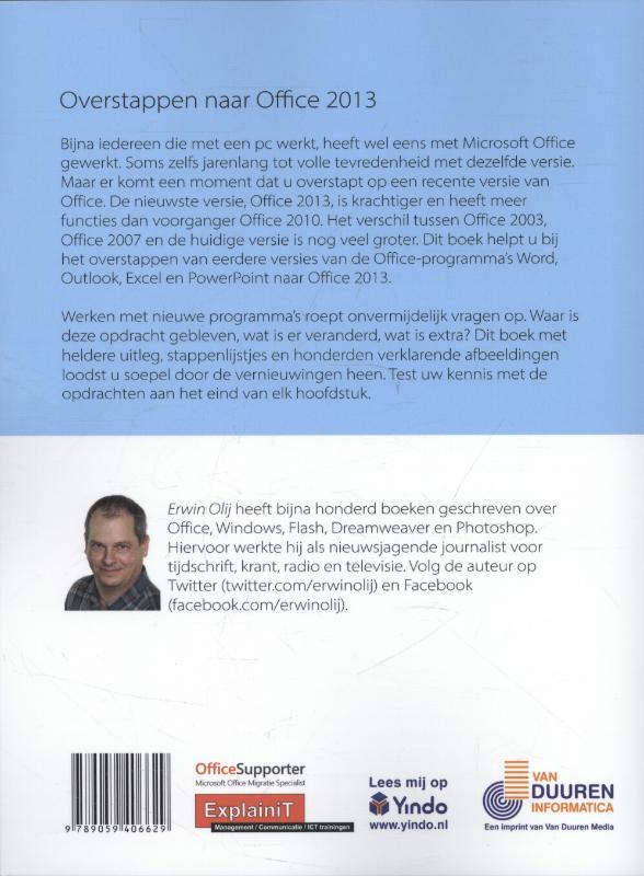 Achterkant van Overstappen naar Office 2013 van Office 2010
