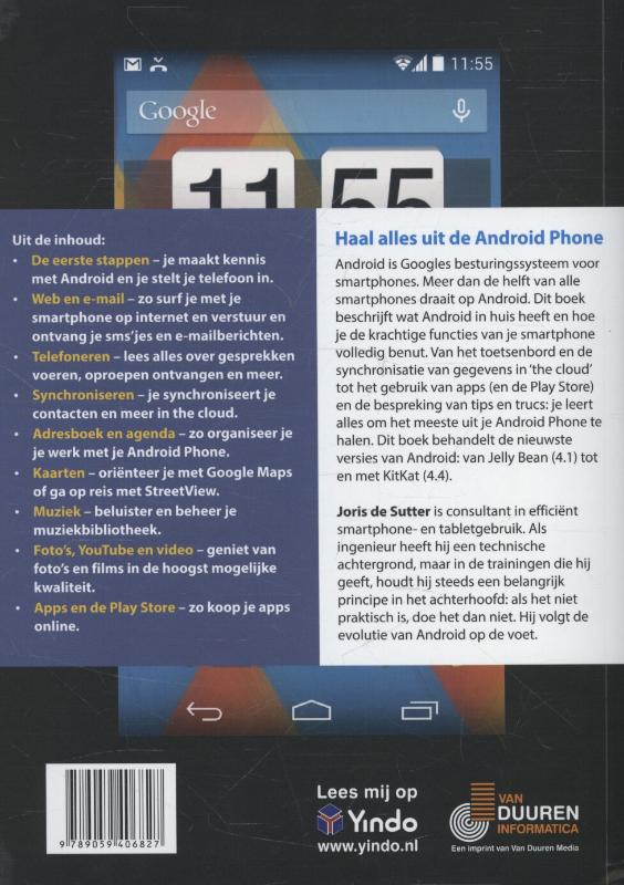 Achterkant van Ontdek de Android Phone