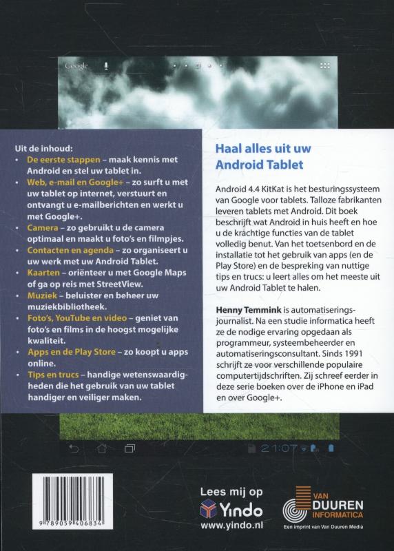 Achterkant van Ontdek de Android tablet