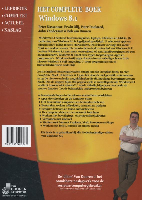 Achterkant van Het complete boek Windows 8.1