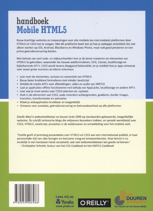 Achterkant van Handboek mobile HTML 5