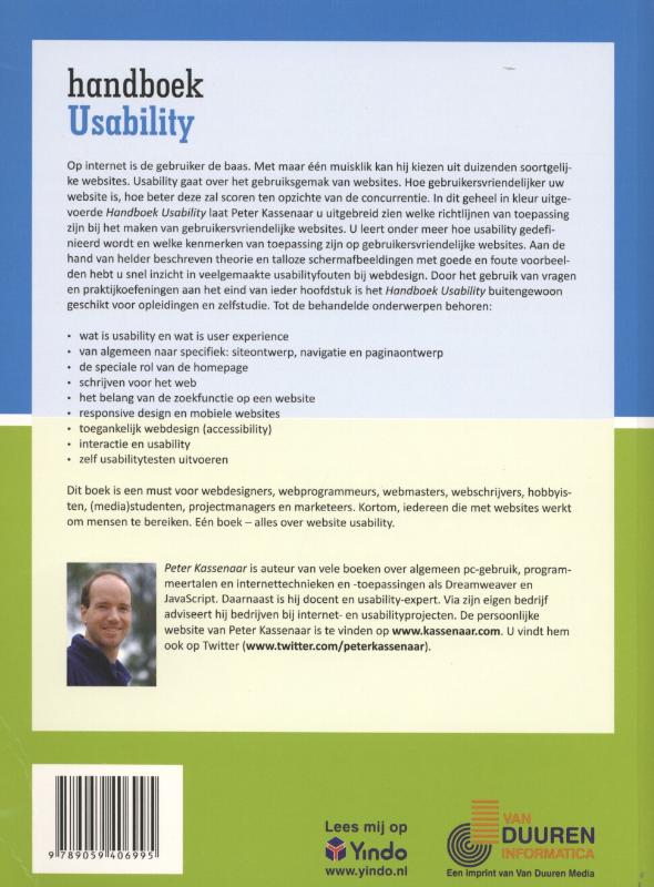 Achterkant van Handboek usability