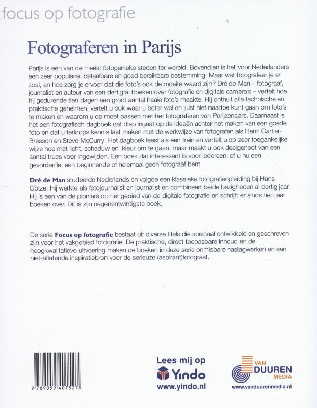 Achterkant van Fotograferen in Parijs