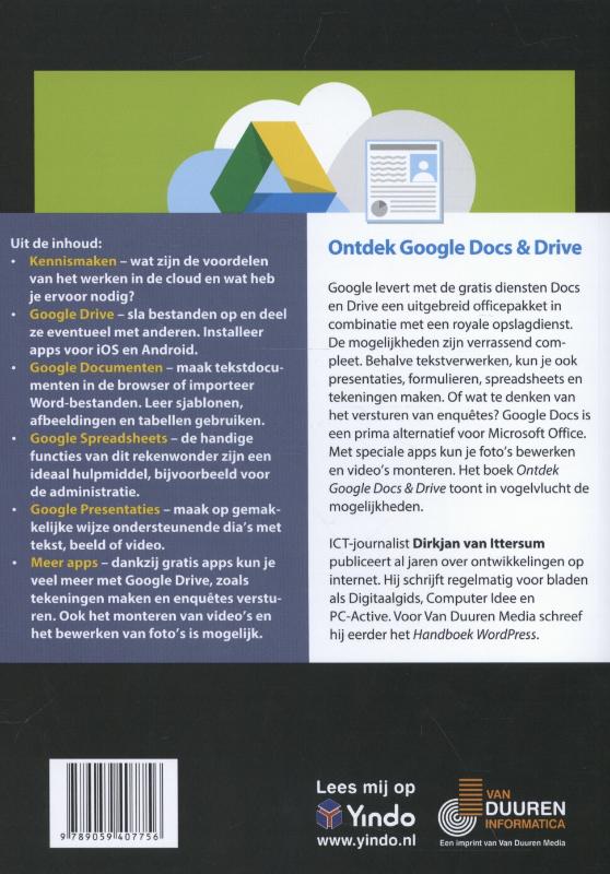 Achterkant van Google docs en drive