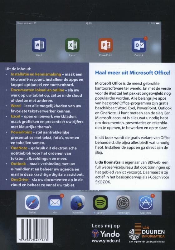 Achterkant van Ontdek Office voor de iPad
