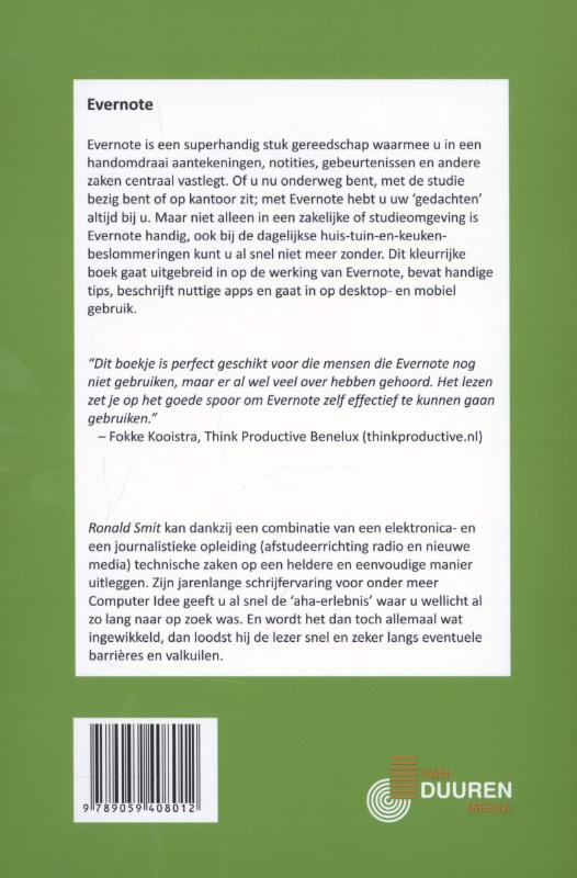 Achterkant van Ontdek Snel: Evernote