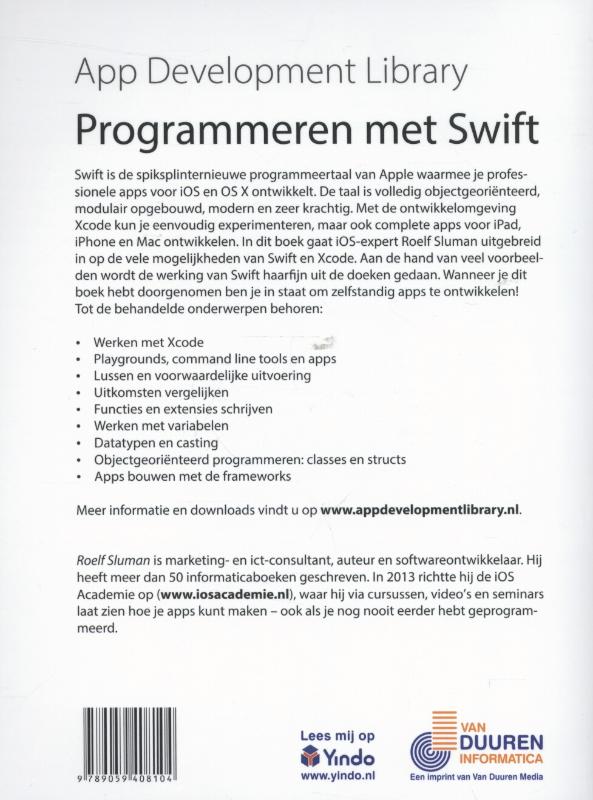 Achterkant van Programmeren met Swift