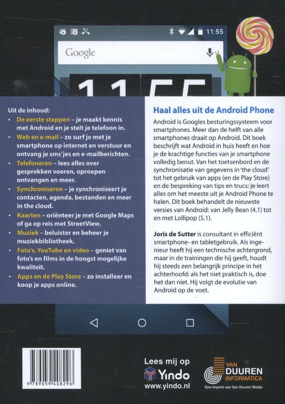 Achterkant van Ontdek de Android Phone