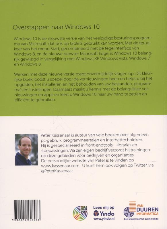 Achterkant van Overstappen naar Windows 10