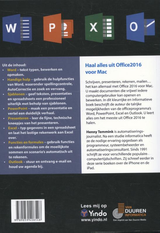 Achterkant van Ontdek Office: mac 2016