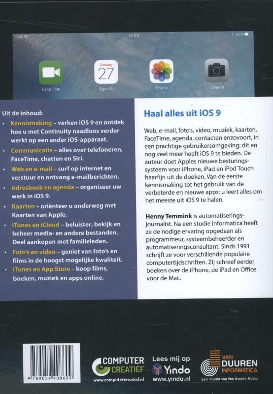 Achterkant van iOS 9 voor iPhone en iPad