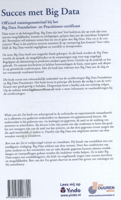 Achterkant van Succes met big data