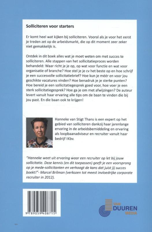 Achterkant van Ontdek snel: Solliciteren voor starters