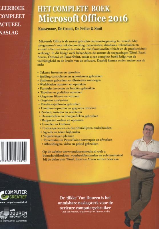Achterkant van Het Complete Boek Office 2016