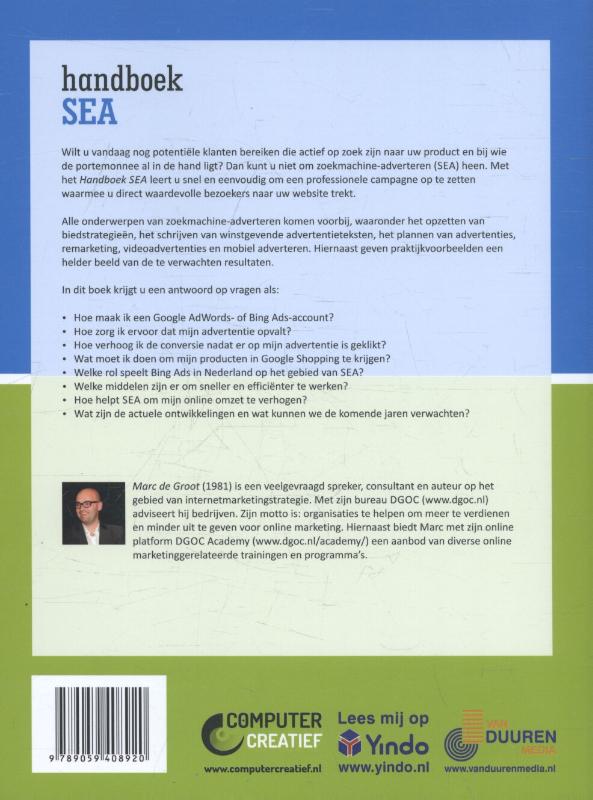 Achterkant van Handboek SEA