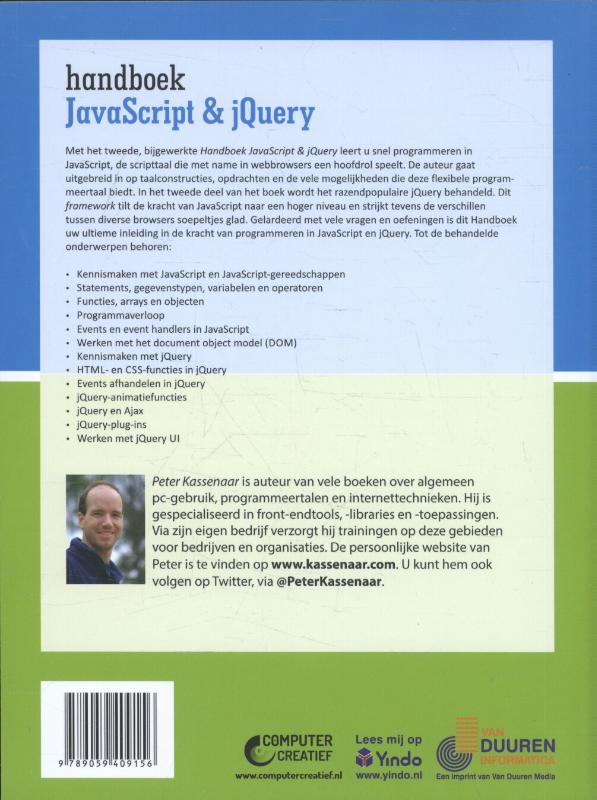 Achterkant van Handboek JavaScript & jQuery