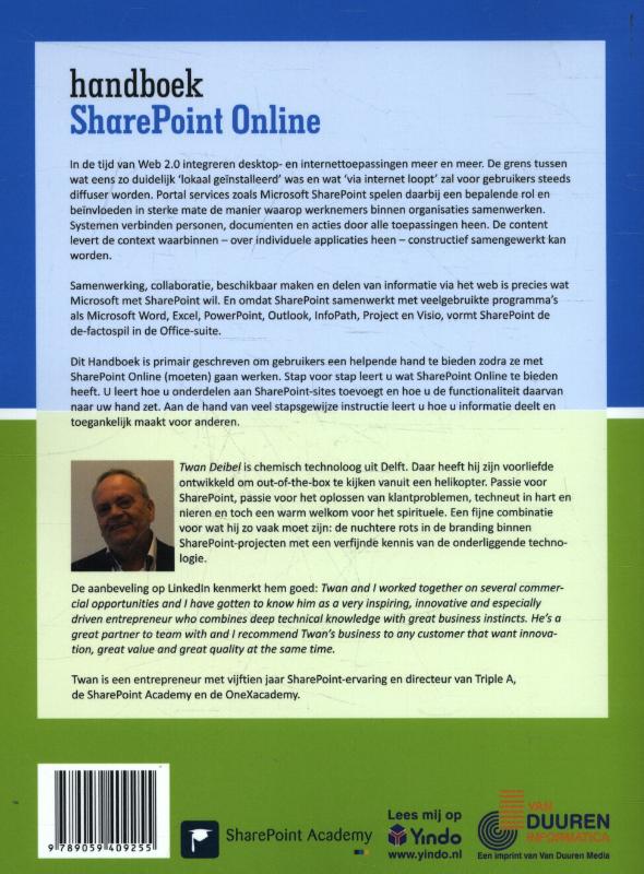 Achterkant van Handboek