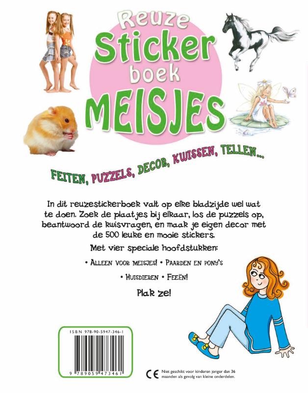 Achterkant van Reuze stickerboek meisjes