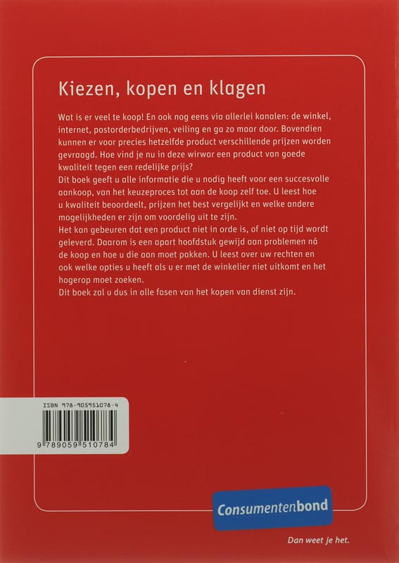 Achterkant van Kiezen, kopen en klagen