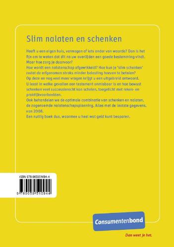 Achterkant van Slim nalaten en schenken