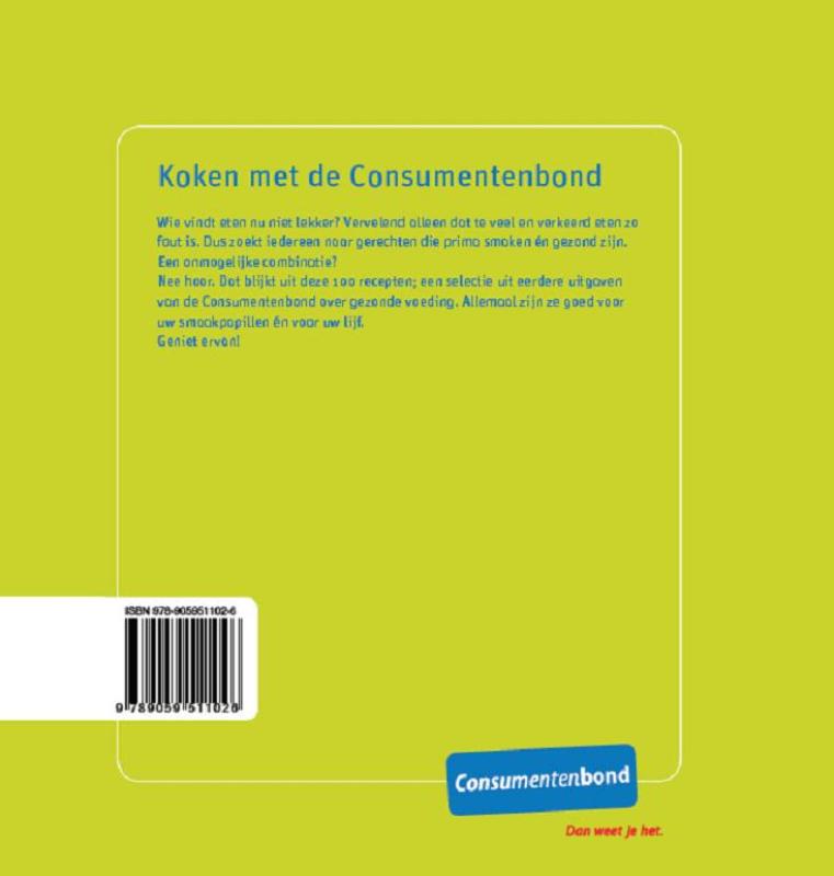 Achterkant van Koken met de consumentenbond