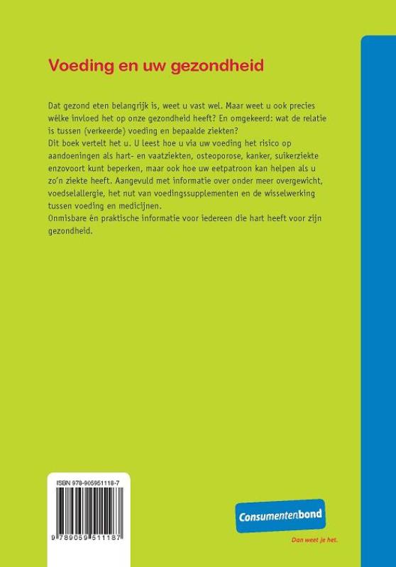 Achterkant van Voeding en uw gezondheid