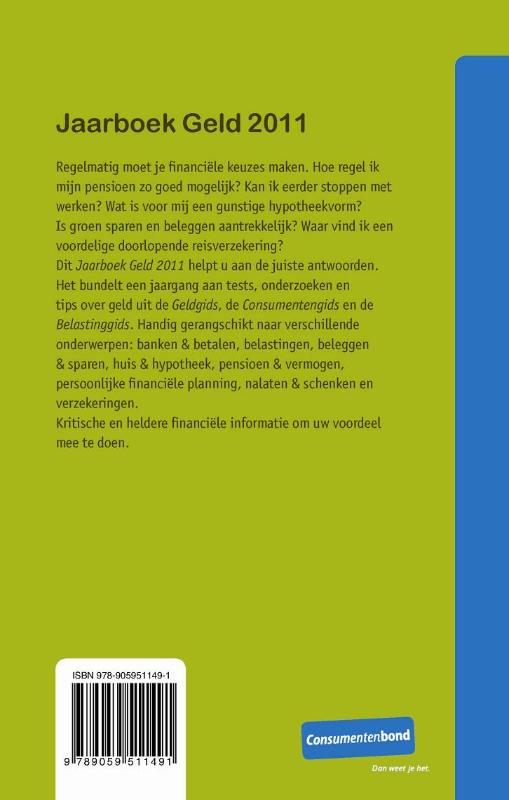 Achterkant van Jaarboek Geld 2011