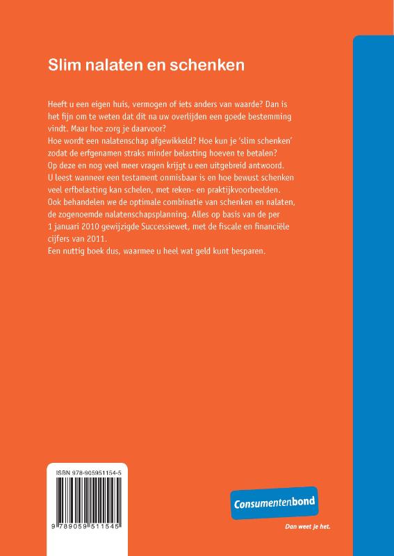 Achterkant van Slim nalaten en schenken