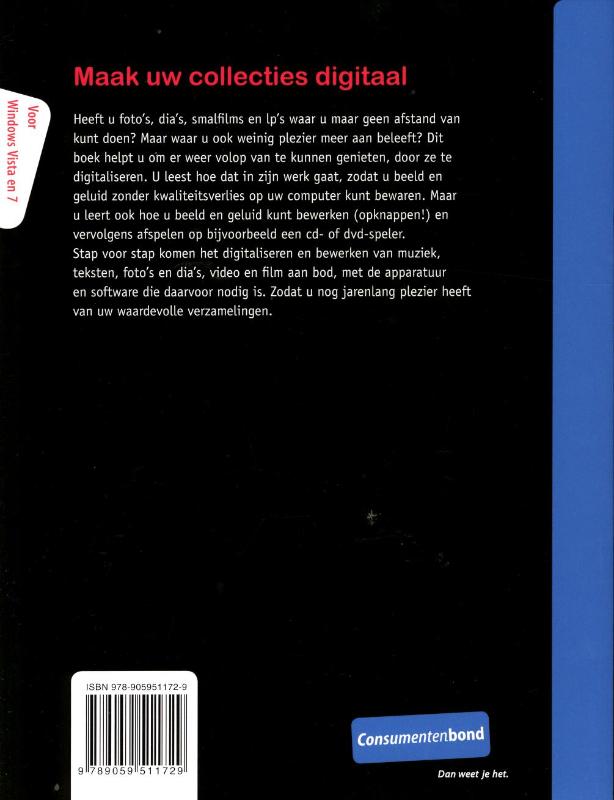 Achterkant van Maak uw collecties digitaal