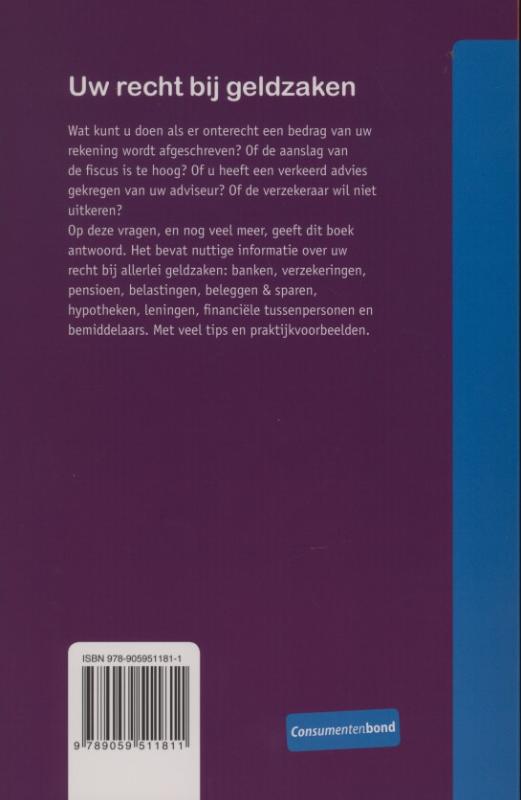 Achterkant van Uw recht bij geldzaken