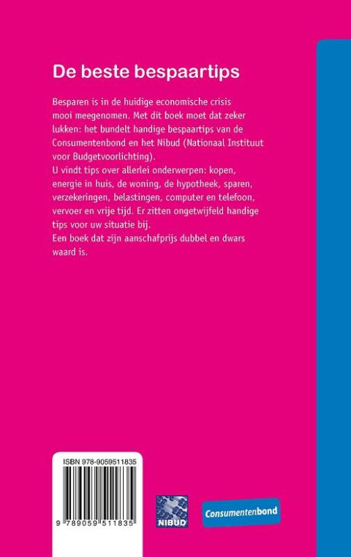 Achterkant van De beste bespaartips
