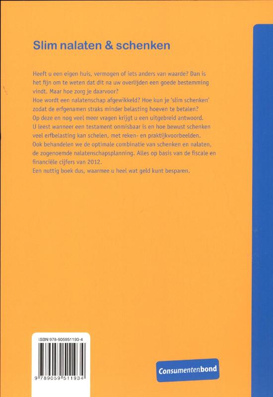 Achterkant van Slim nalaten & schenken
