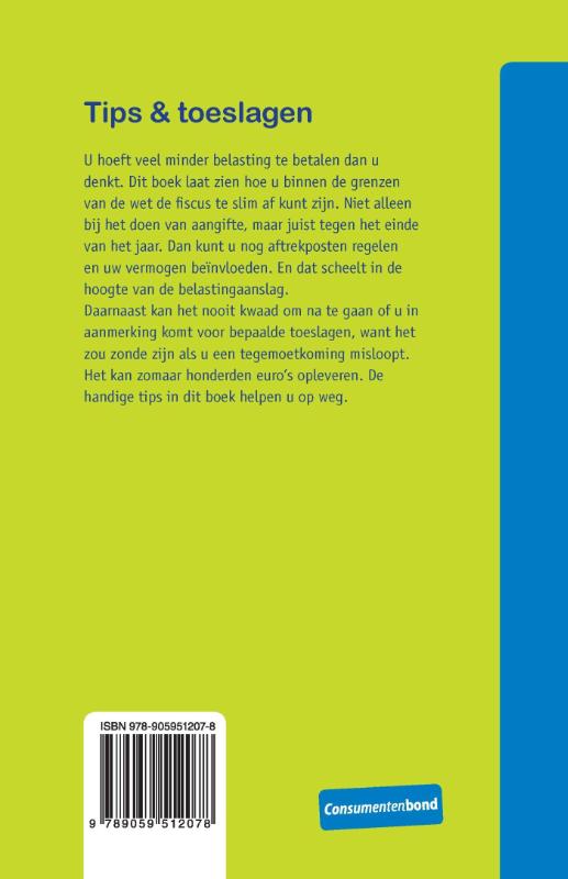 Achterkant van Tips en toeslagen